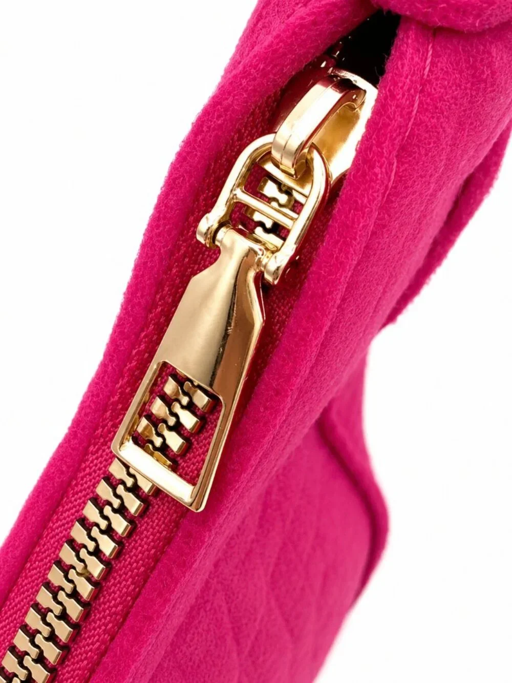 Pink Croc Embossed Felt Crescent Shoulder Bag Gold Hardware Mini Hobo Purse NEW